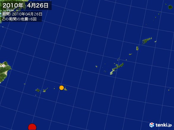 沖縄・震央分布図(2010年04月26日)