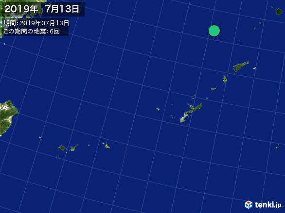 沖縄・震央分布図(2019年07月13日)