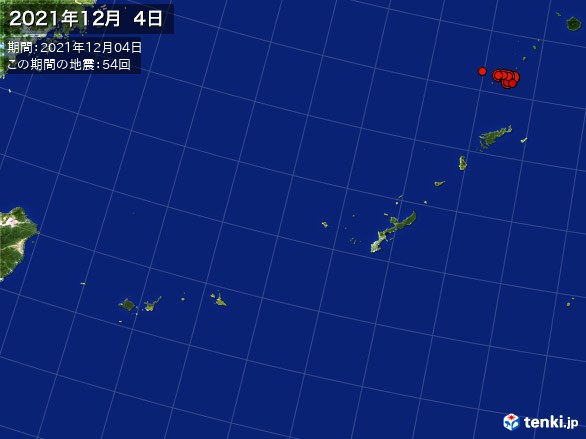 沖縄・震央分布図(2021年12月04日)