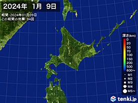 2024年01月09日の震央分布図