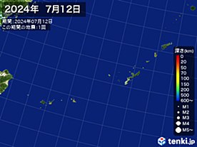 2024年07月12日の震央分布図
